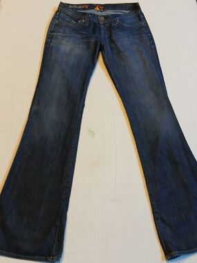 Vintage Lucky Brand Too Tough To Die Dungarees Jeans Size 6 28 Long Flap Pocket